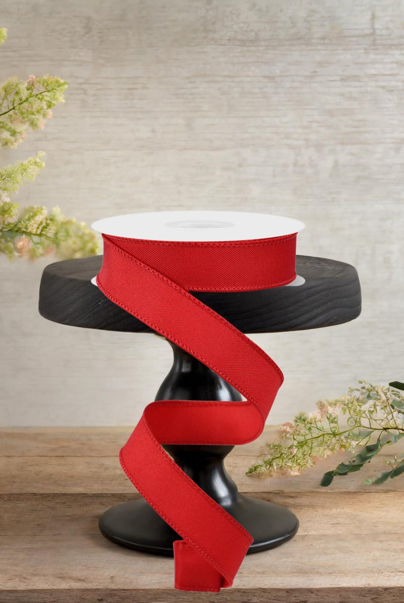 Shop For 7/8" Diagonal Weave Ribbon: Red (10 Yards)