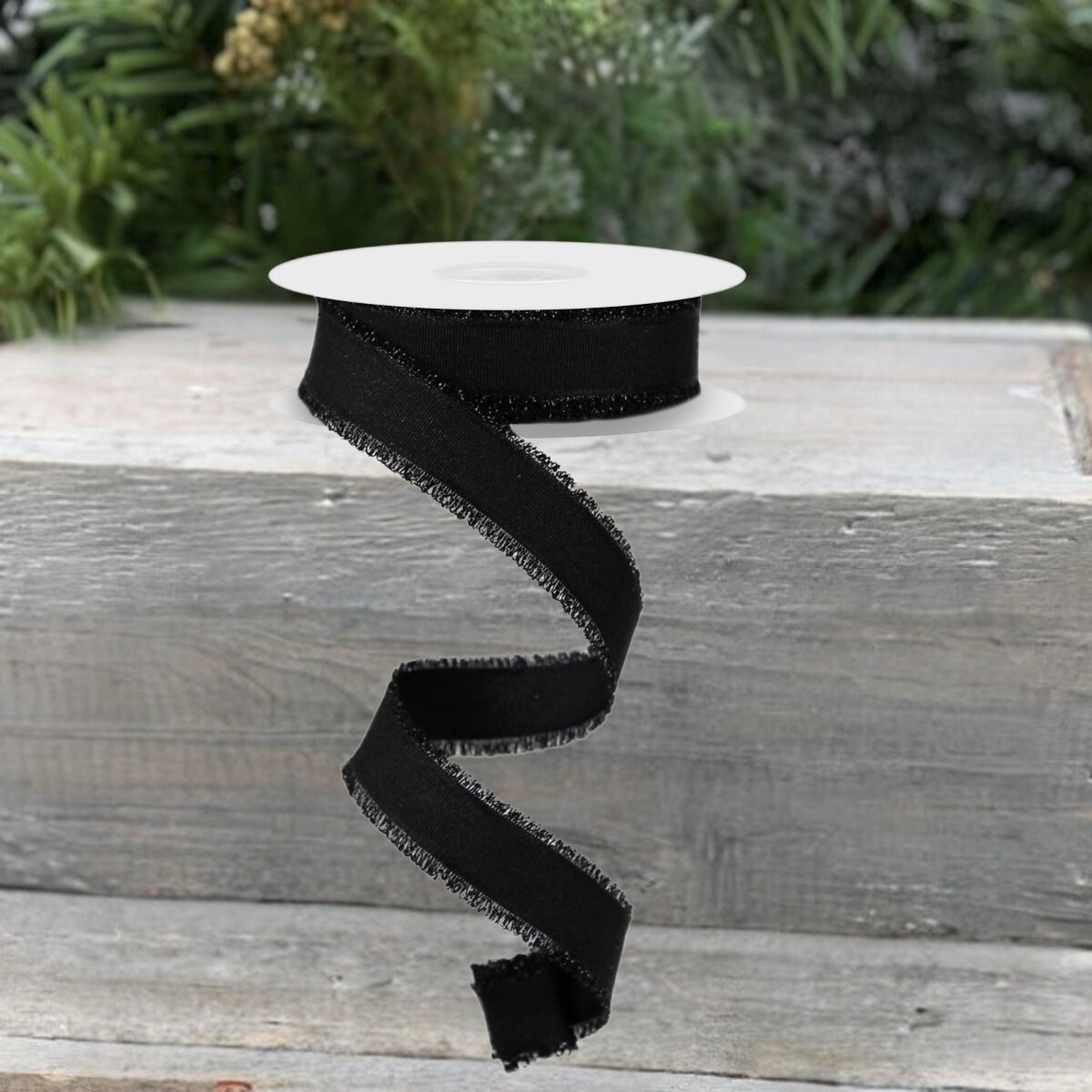 Shop For 7/8" Fuzzy Edge Ribbon: Black (10 Yards) at Michelle's aDOORable Creations