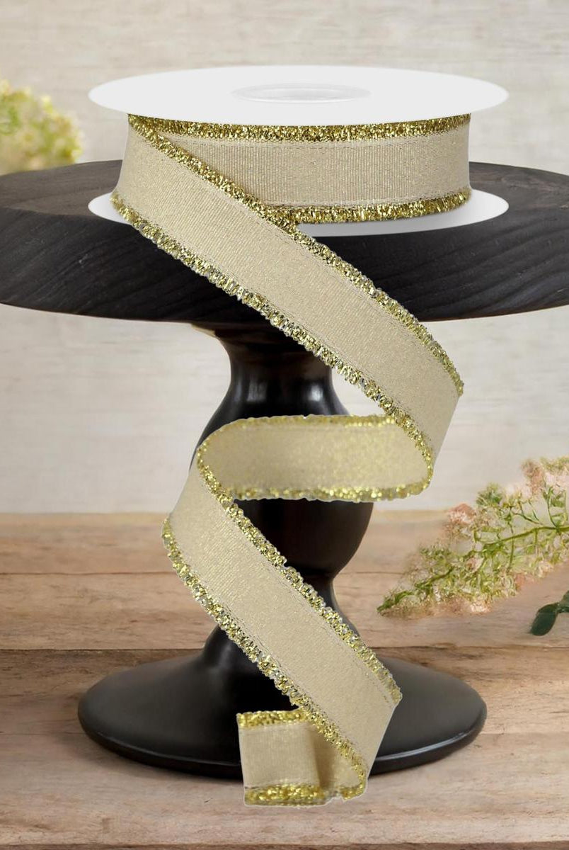 Shop For 7/8" Fuzzy Edge Ribbon: Gold (10 Yards)