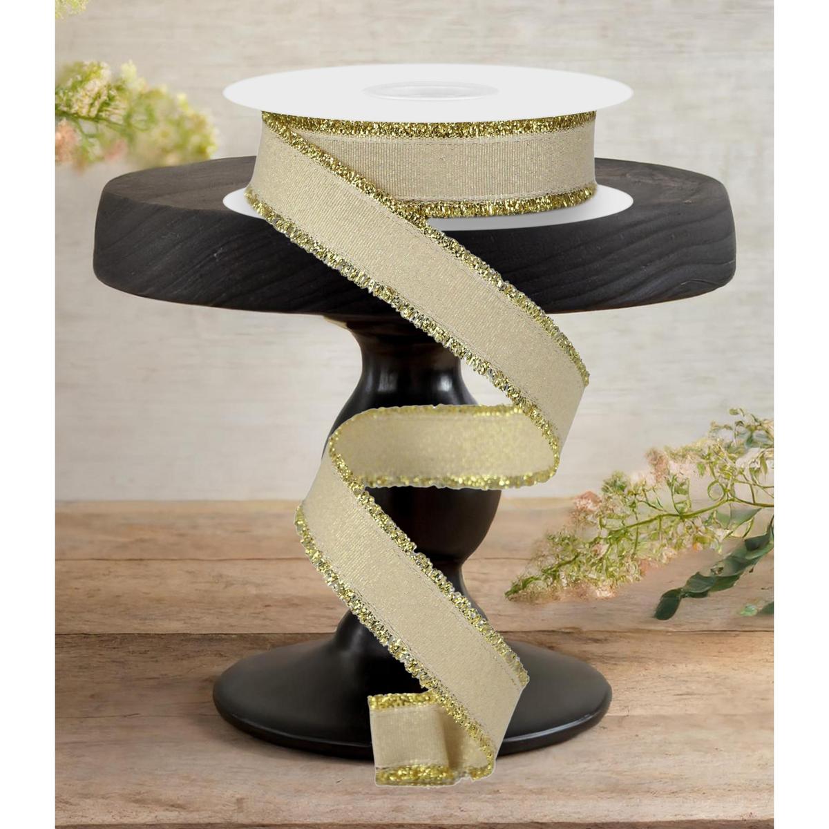Shop For 7/8" Fuzzy Edge Ribbon: Gold (10 Yards)