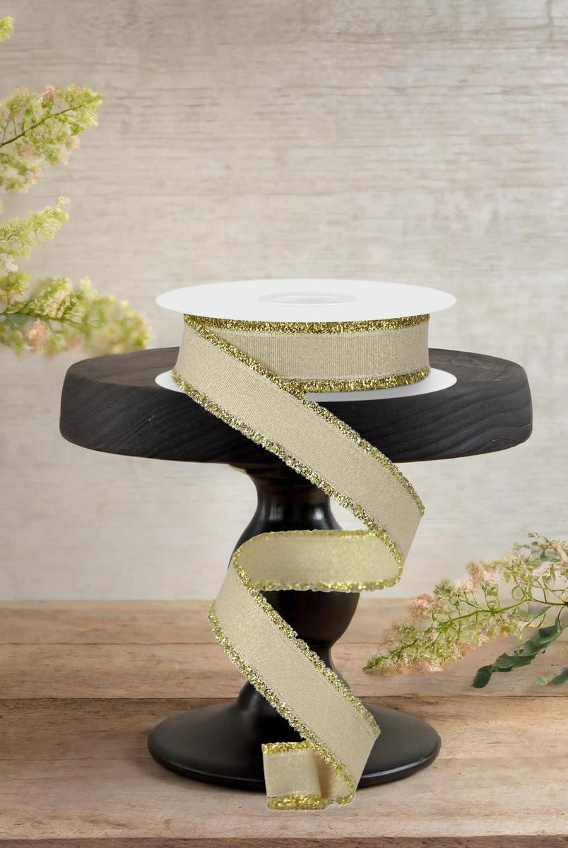 Shop For 7/8" Fuzzy Edge Ribbon: Gold (10 Yards)