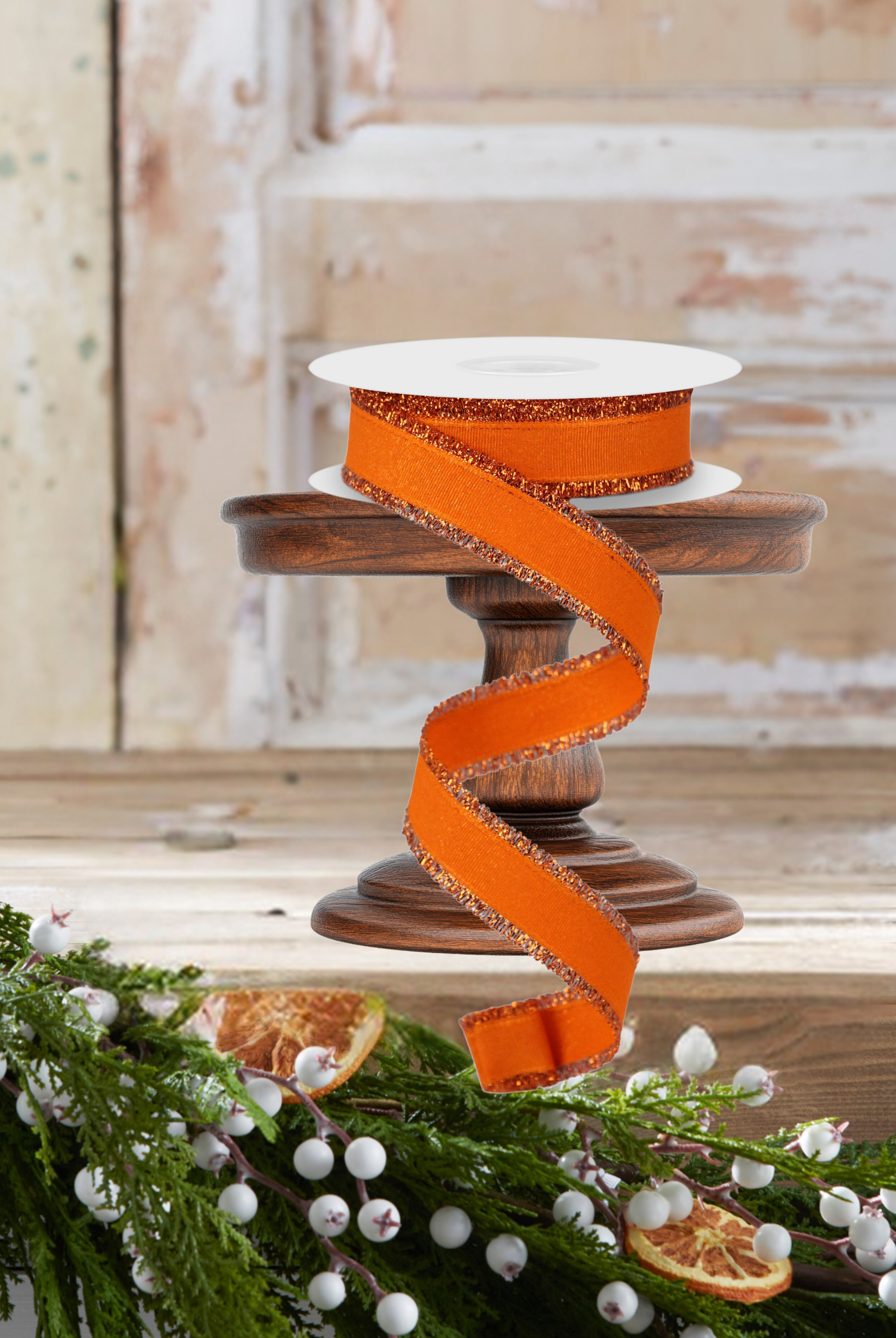 Shop For 7/8" Fuzzy Edge Ribbon: Orange (10 Yards)