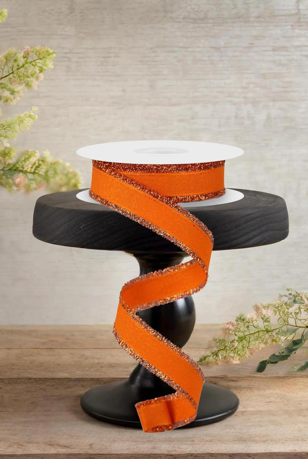 7/8" Fuzzy Edge Ribbon: Orange (10 Yards)