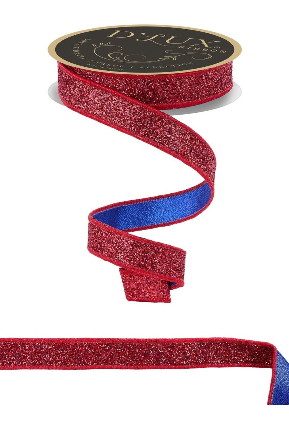 Shop For 7/8" Glitter Fused Ribbon: Red/Blue (10 Yards)