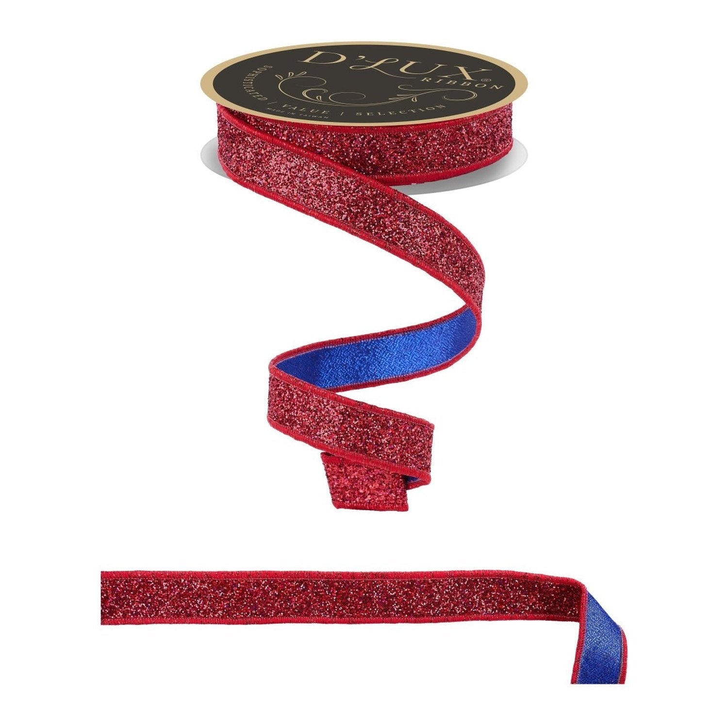 Shop For 7/8" Glitter Fused Ribbon: Red/Blue (10 Yards)
