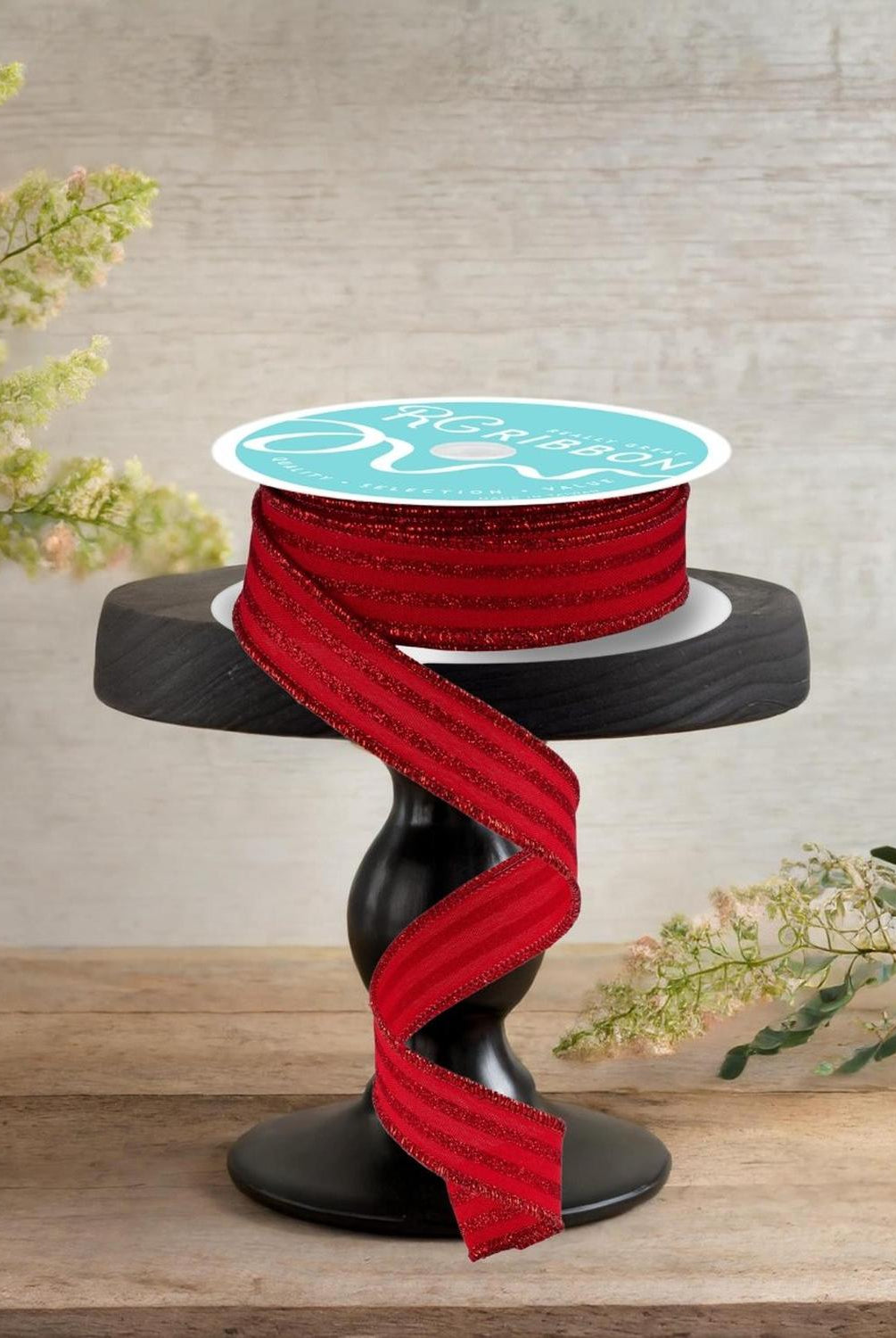 Shop For 7/8" Glitter Vertical Stripe Ribbon: Red (10 Yards)