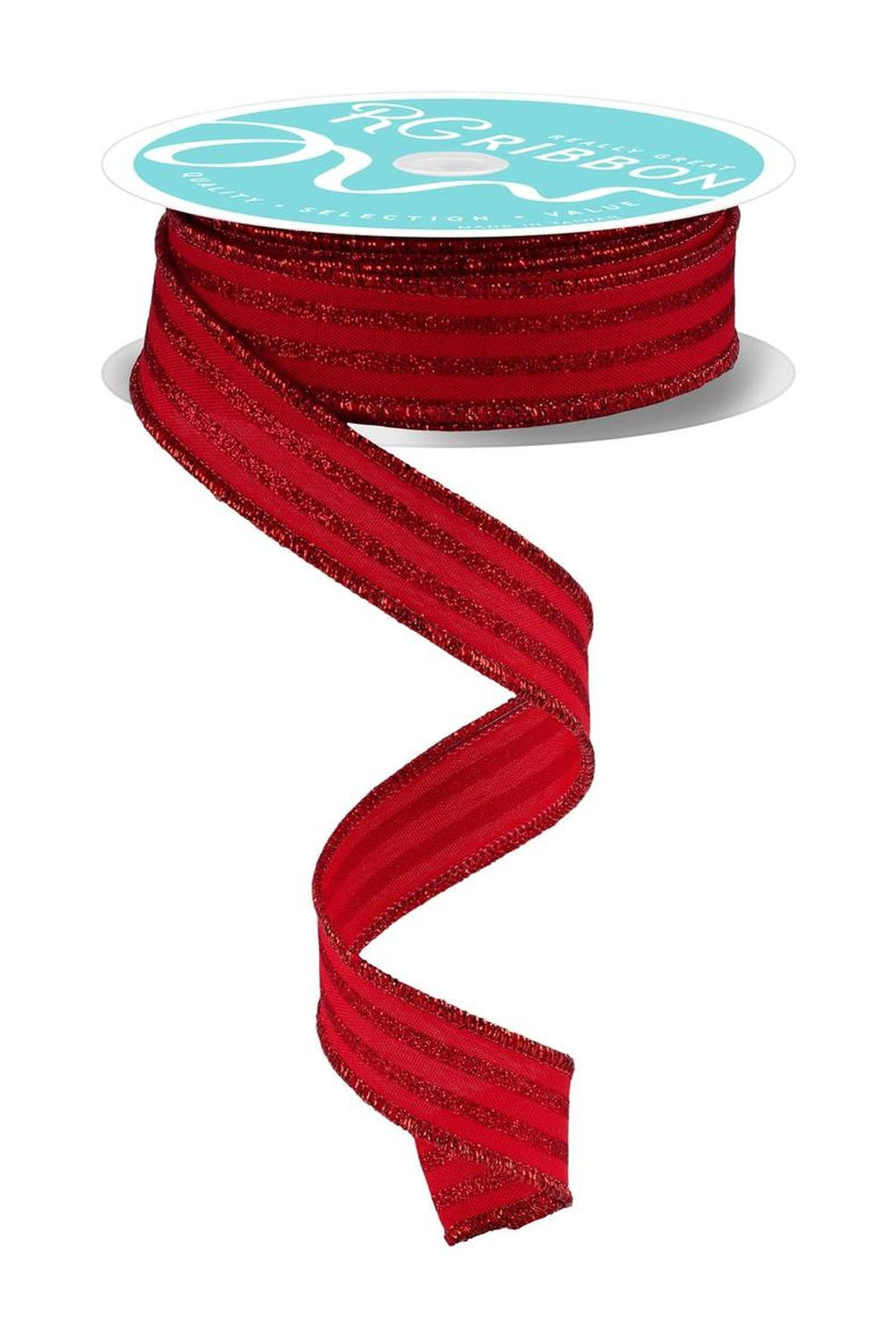Shop For 7/8" Glitter Vertical Stripe Ribbon: Red (10 Yards)