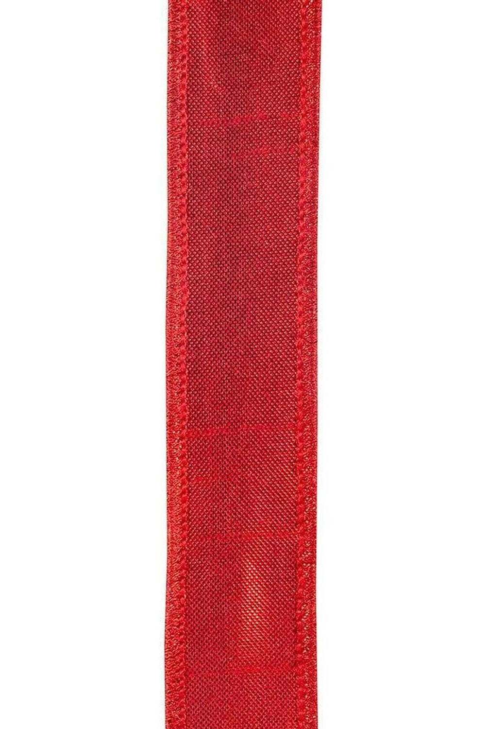 7/8 inch Metallic Dupioni Ribbon: Red (10 Yards)