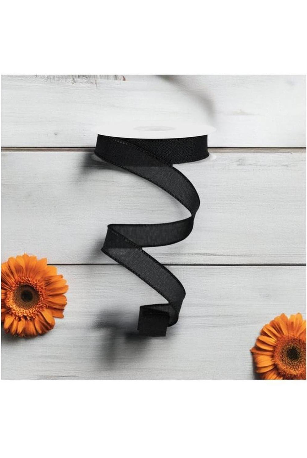 7/8" Royal Canvas Ribbon: Black (10 Yards)