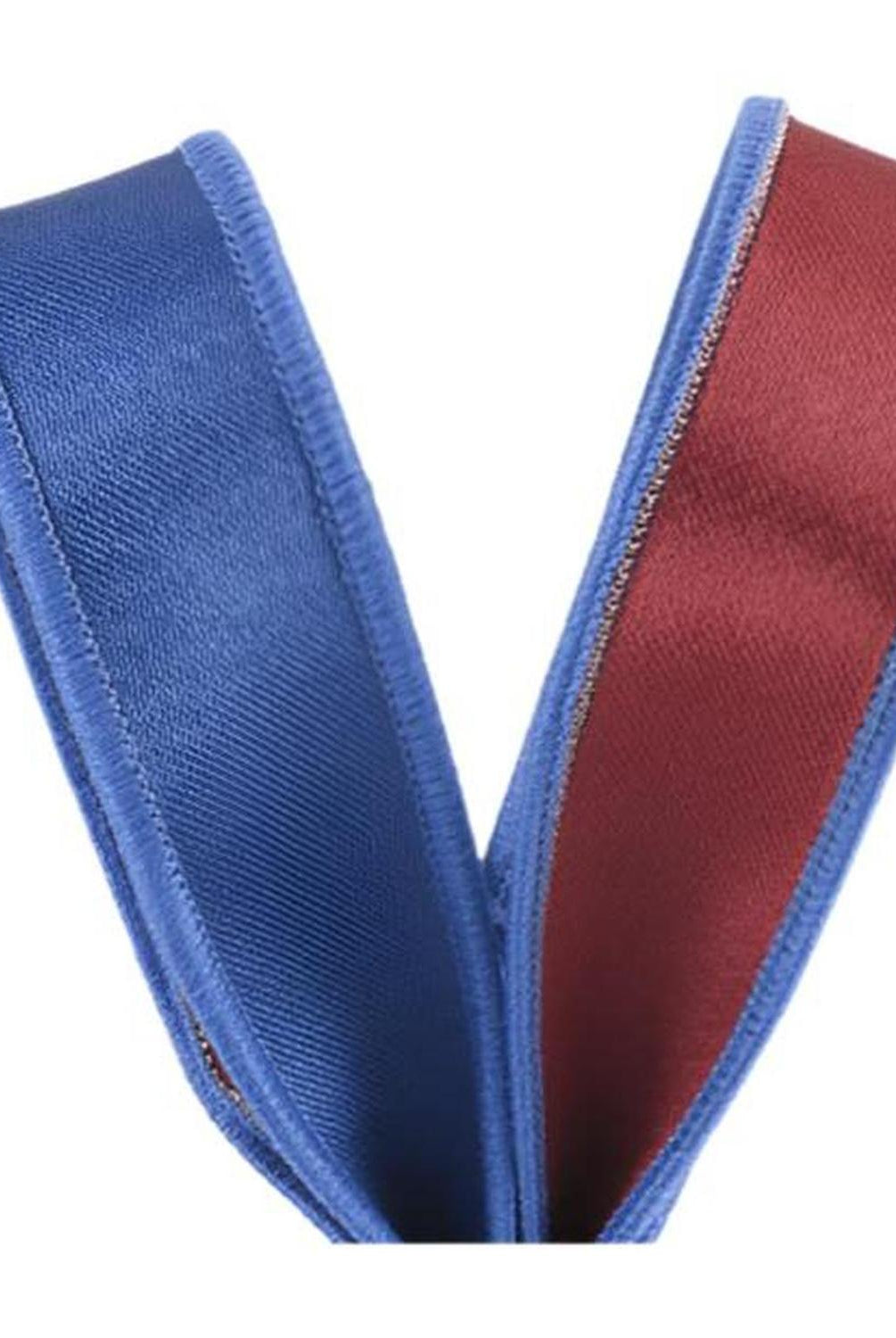 7/8" Satin Fused Ribbon: Blue/Red (10 Yards)