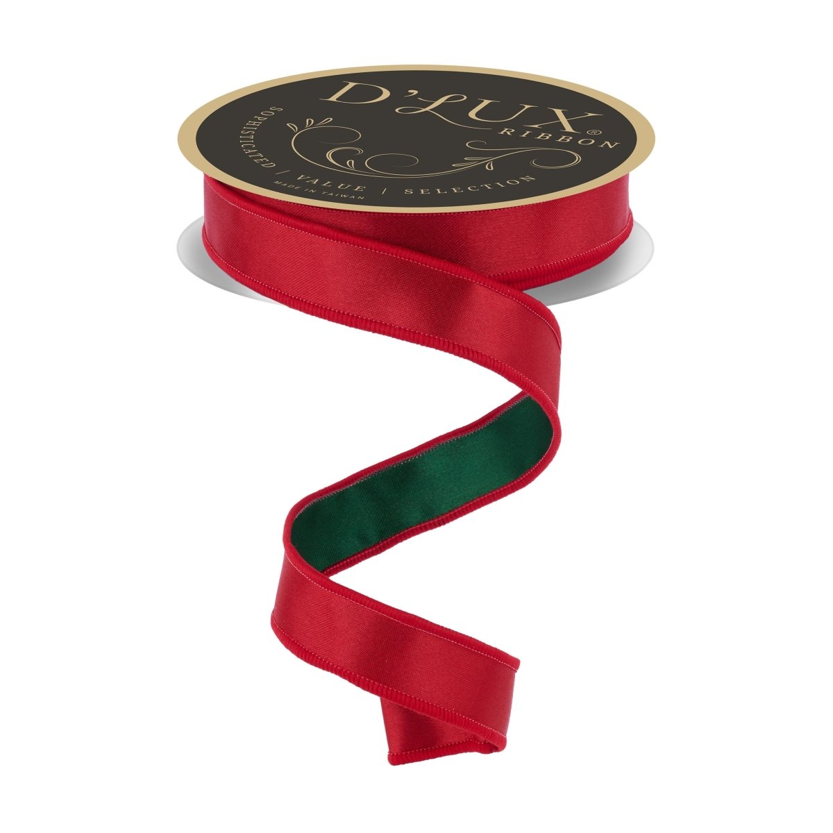 Shop For 7/8" Satin Fused Ribbon: Red/Emerald Green (10 Yards)