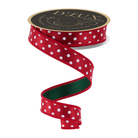 Shop For 7/8" Small Polka Dot Fused Ribbon: Green/Red (10 Yards)