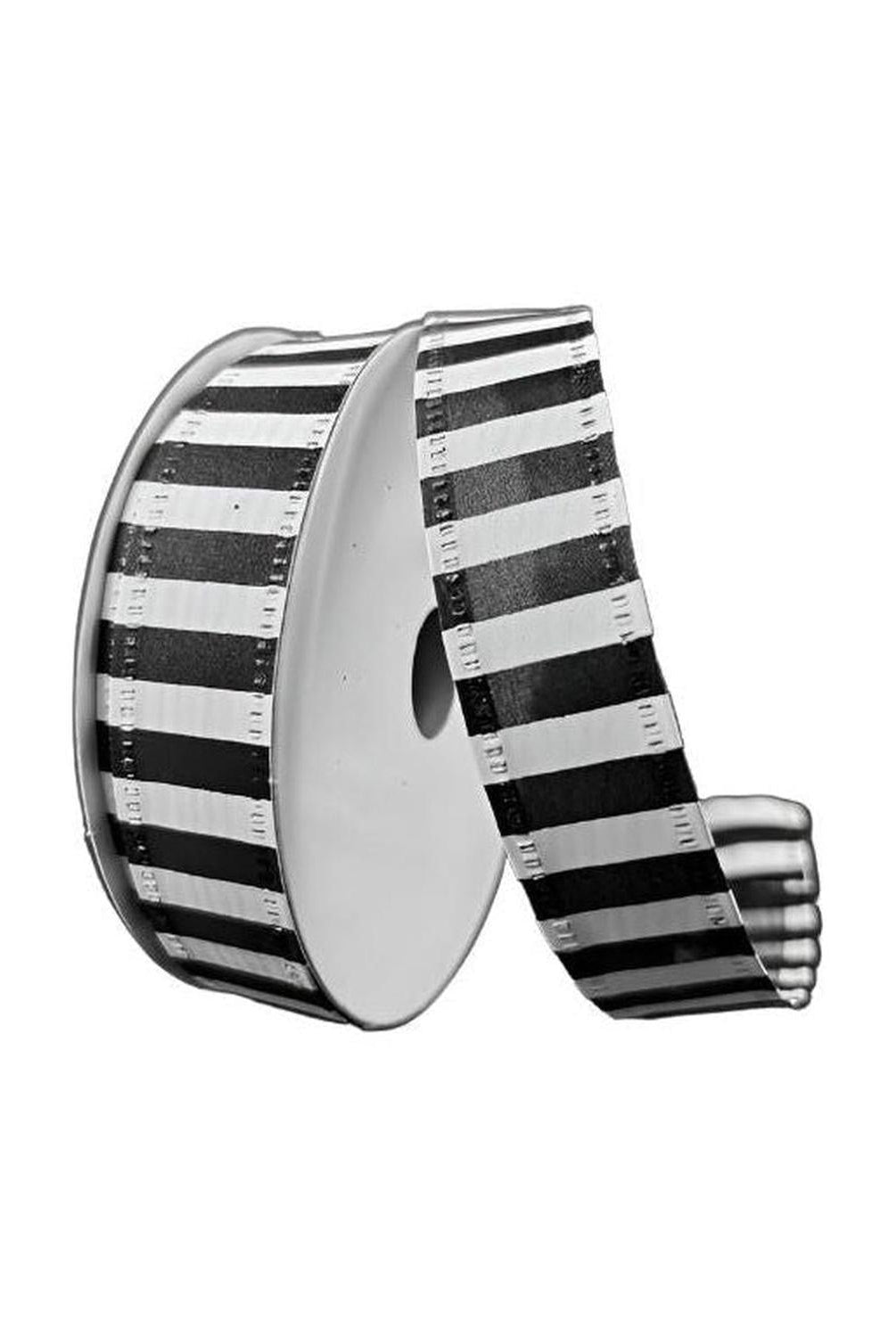 7/8" Striped Ribbon: Black & White (10 Yards)