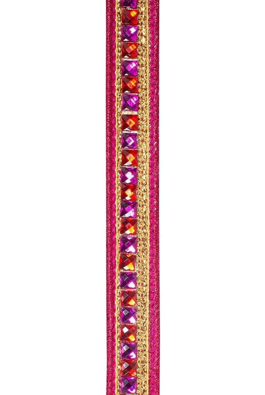 7/8" Sumptuous Jewel Accent Ribbon: Red/Fuchsia (5 Yards)