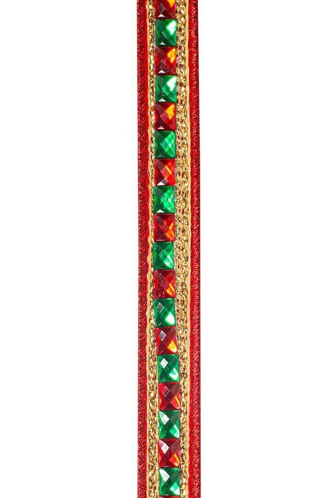 Shop For 7/8" Sumptuous Jewel Accent Ribbon: Red/Green (5 Yards)