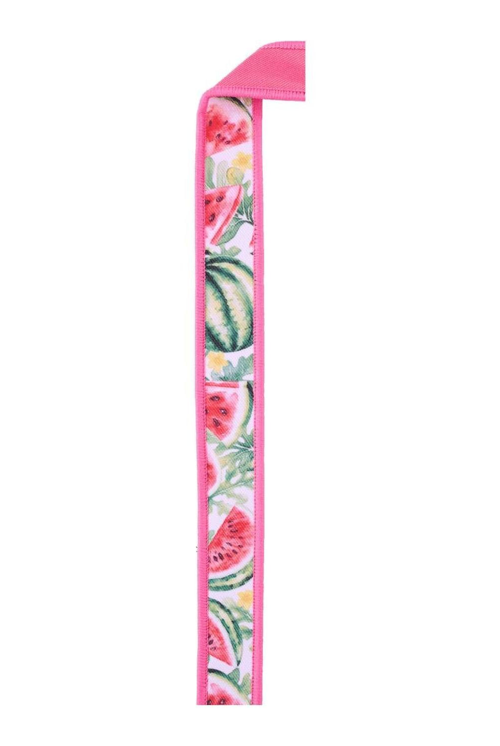 7/8" Watermelon Fused Back Ribbon: Pink/White (10 Yards)
