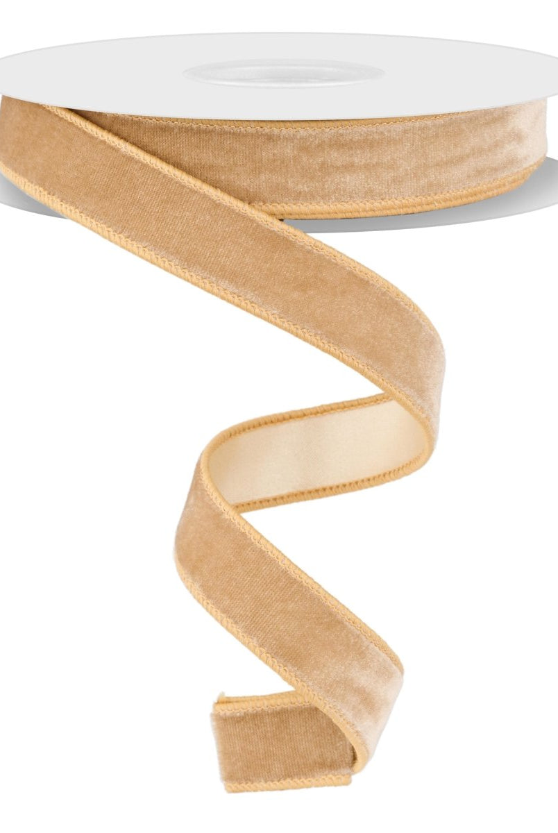 Shop For 7/8in Deluxe Velvet Ribbon: Taupe/Champagne (10 Yard)