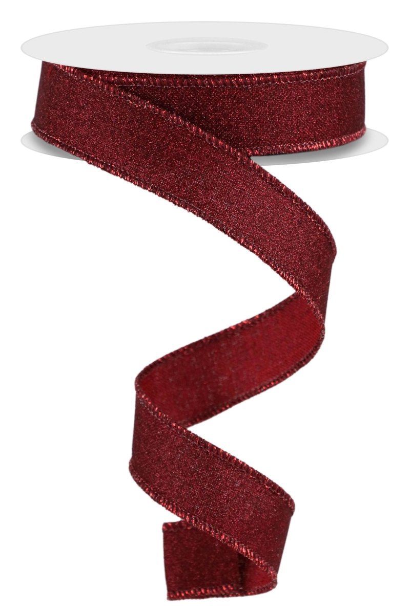 Shop For 7/8in Fine Glitter On Royal Ribbon: Burgundy (10 Yards)