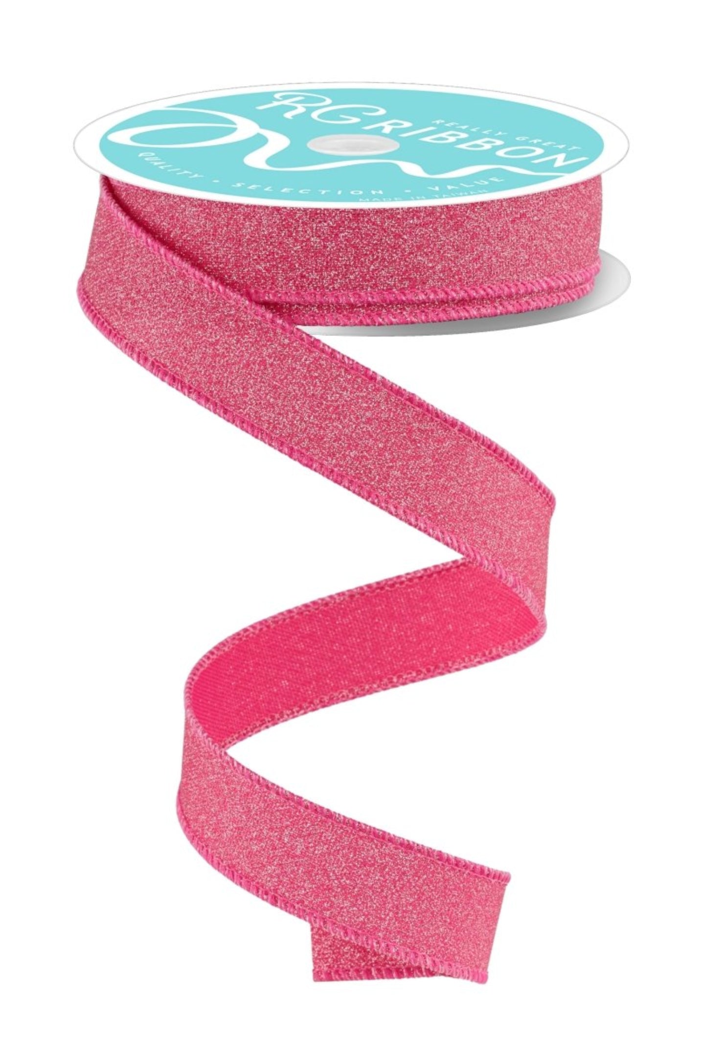 Shop For 7/8in Fine Glitter On Royal Ribbon: Fuchsia (10 Yards)