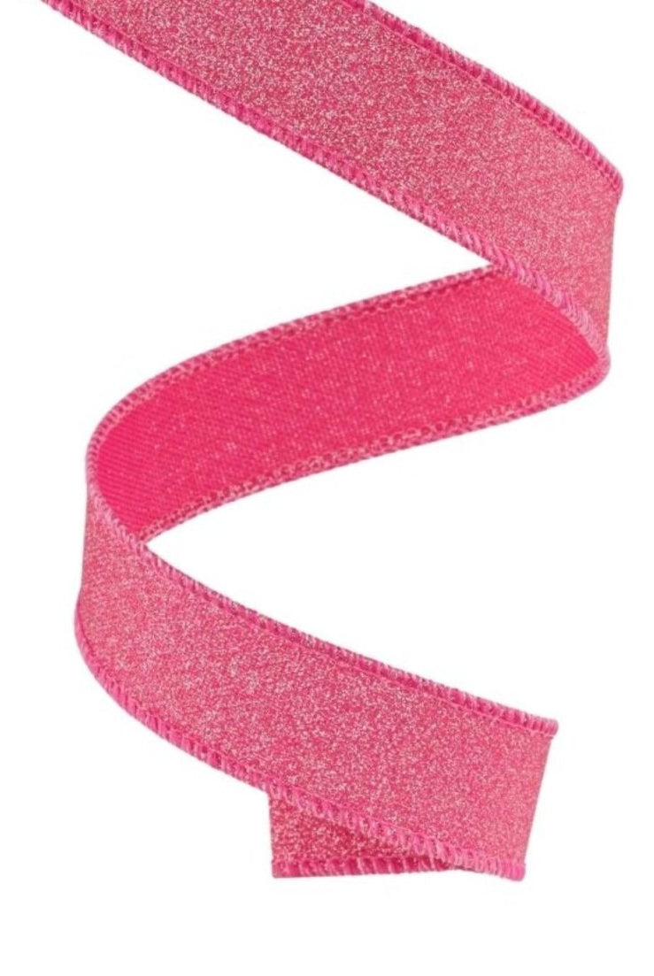 Shop For 7/8in Fine Glitter On Royal Ribbon: Fuchsia (10 Yards)