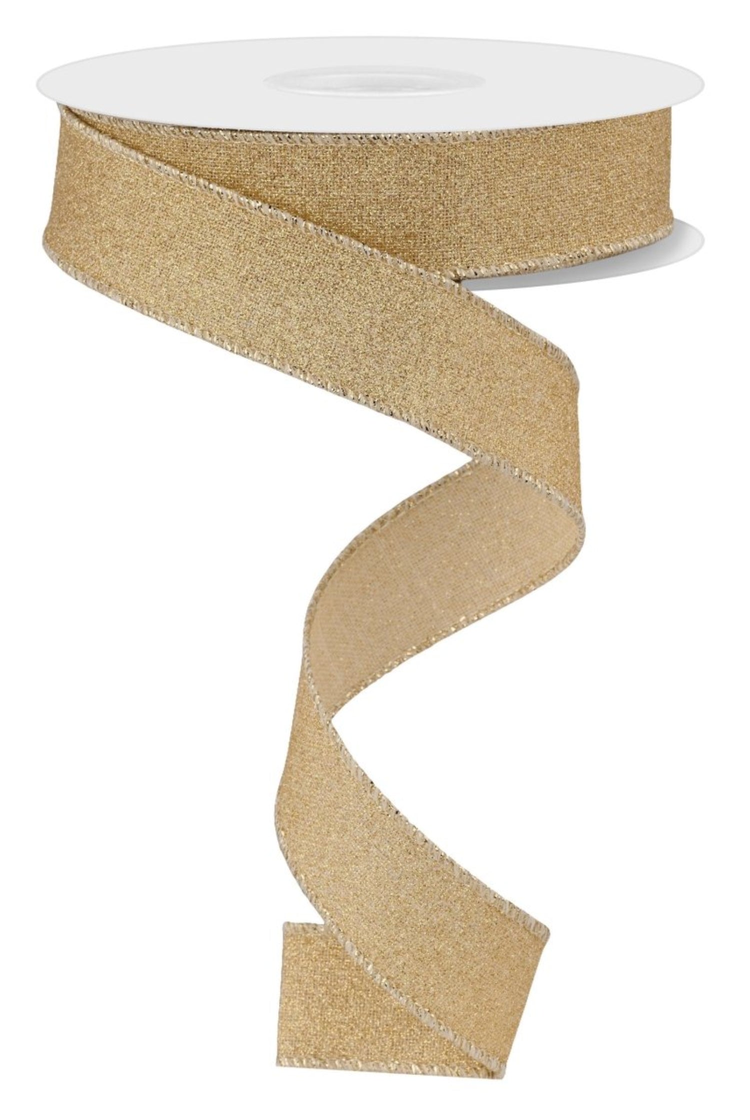 Shop For 7/8in Fine Glitter On Royal Ribbon: Gold (10 Yards)