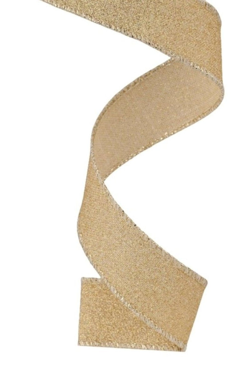 Shop For 7/8in Fine Glitter On Royal Ribbon: Gold (10 Yards)