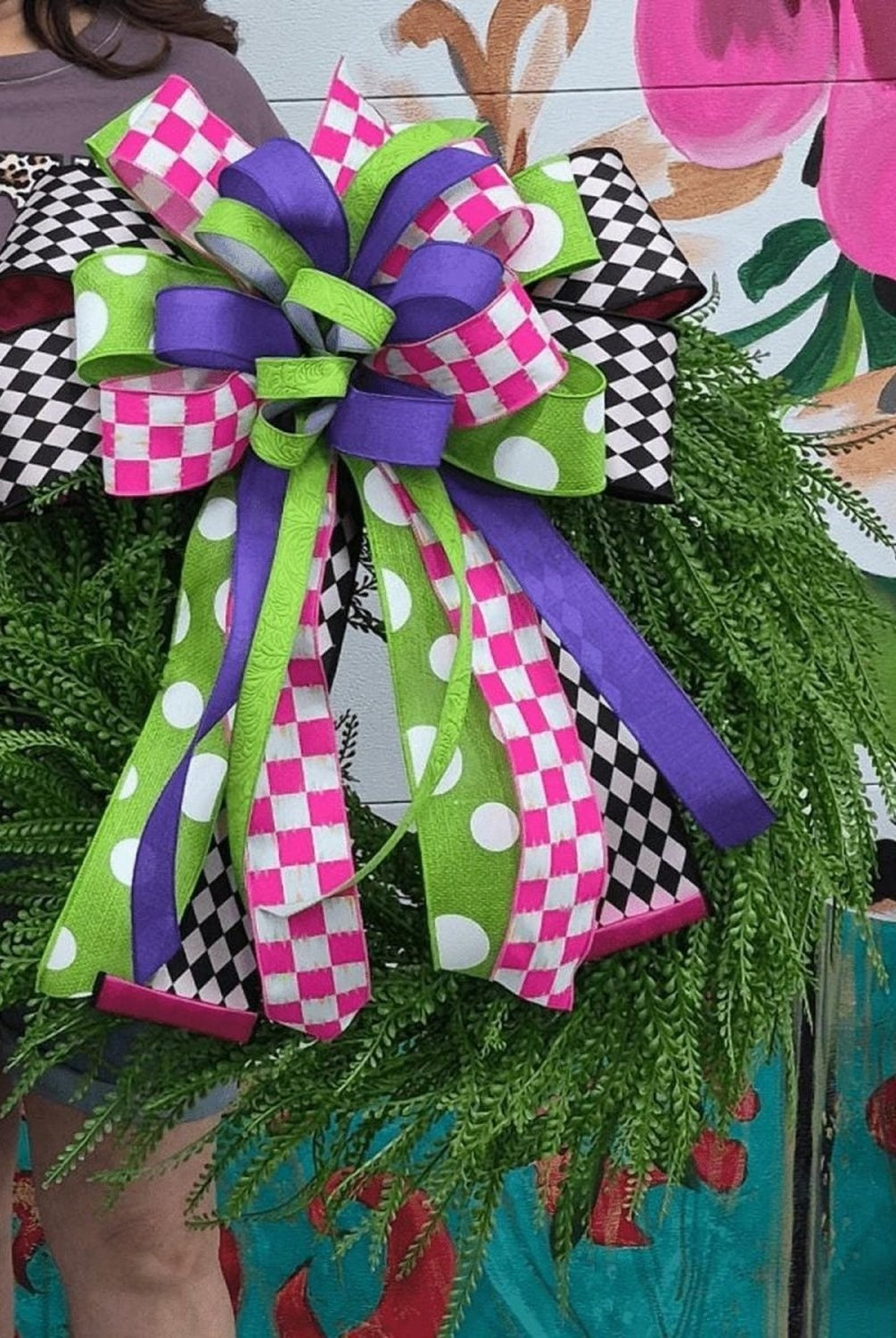 Shop For 7/8in Flower Breeze & Dupioni Ribbon: Lime & Lavender (10 Yards)