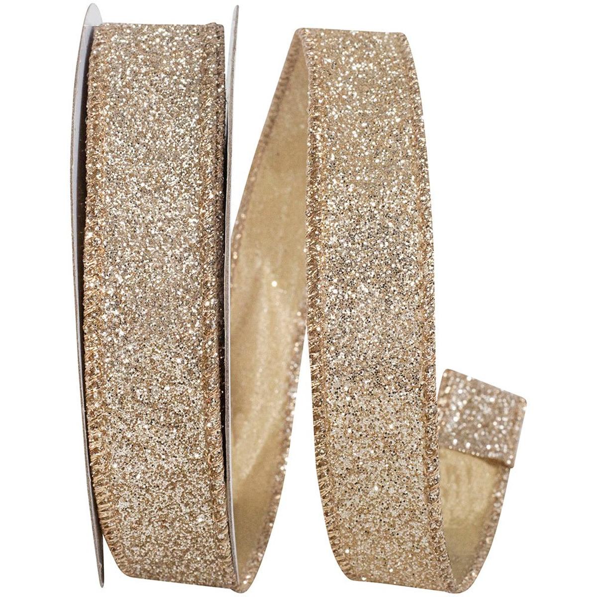 Shop For 7/8in Glitter Metallic Ribbon: Gold (10 Yards)