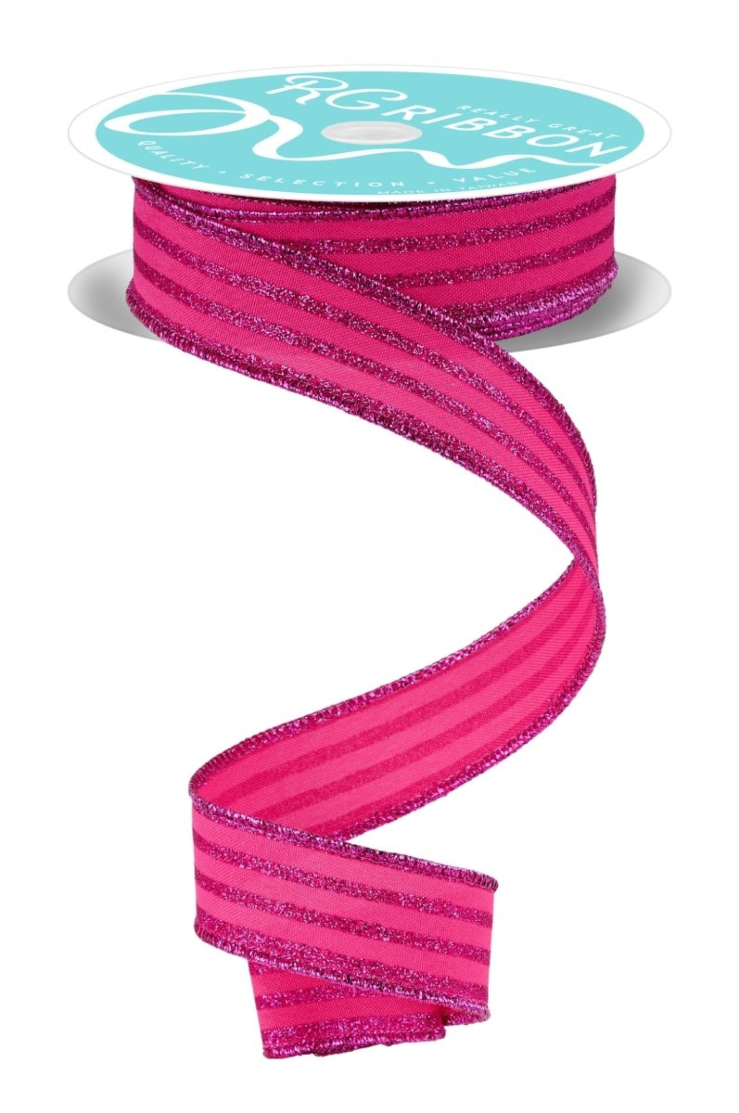 Shop For 7/8in Glitter Vertical Stripe Ribbon: Hot Pink (10 Yards)