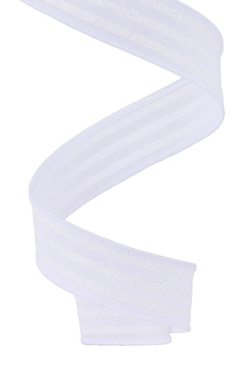 Shop For 7/8in Glitter Vertical Stripe Ribbon: White (10 Yards)