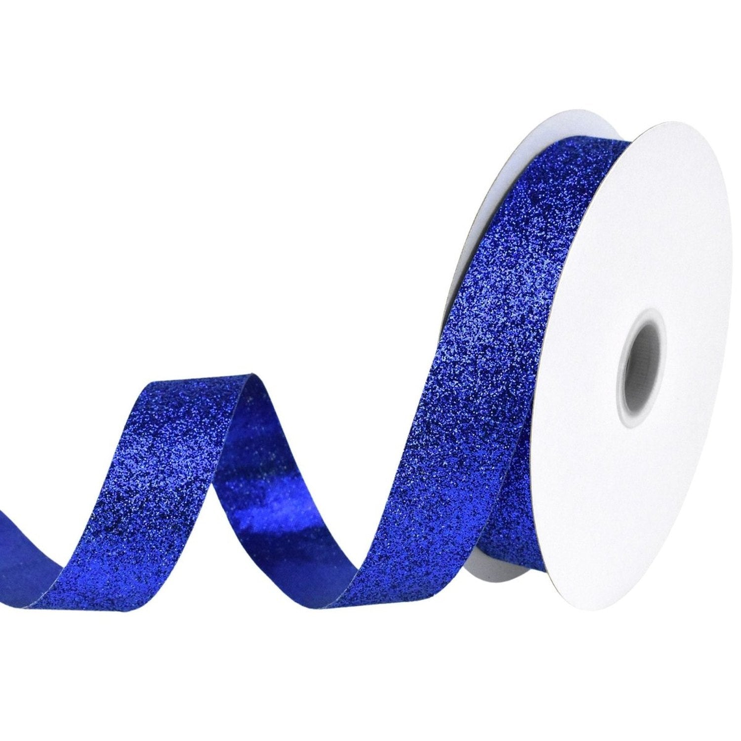 Shop For 7/8in Metallic Glitter Ribbon Non Wired: Royal Blue (25 Yards)