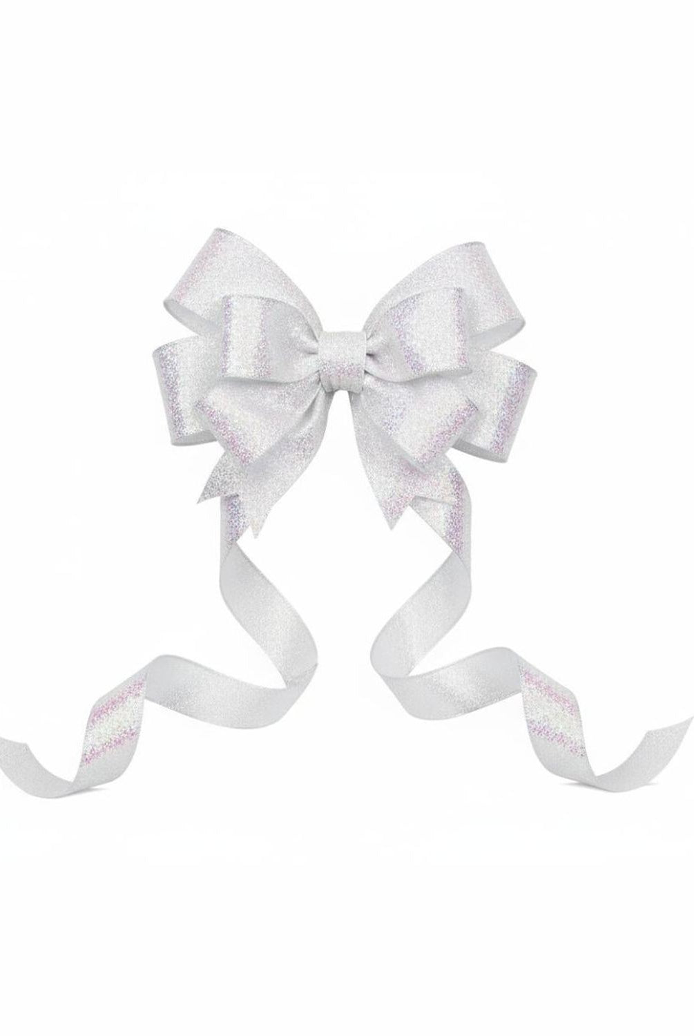 Shop For 7/8in Metallic Glitter Ribbon Non Wired: White/Irid (25 Yards)