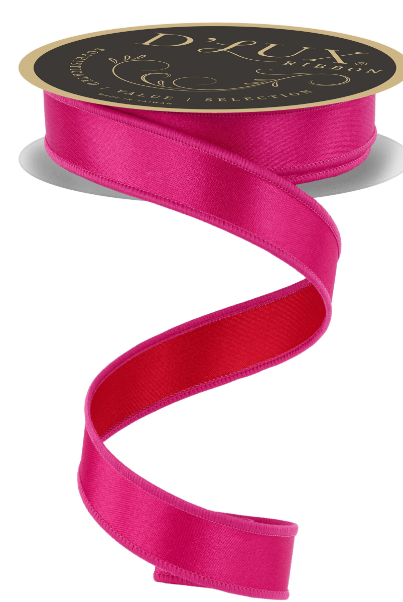 Shop For 7/8in Satin Fused Ribbon: Hot Pink/Red (10 Yards)