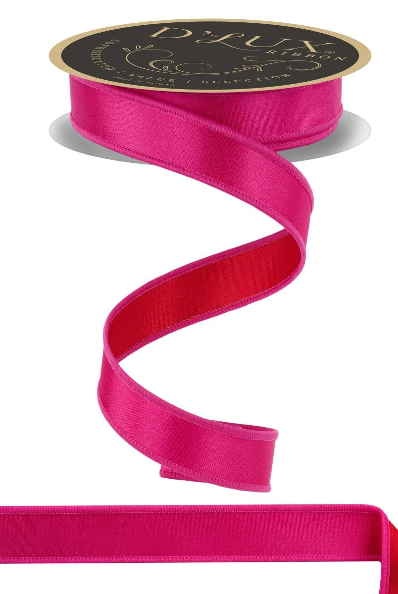 Shop For 7/8in Satin Fused Ribbon: Hot Pink/Red (10 Yards)