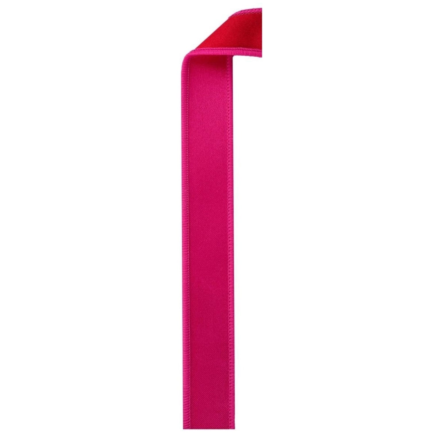 7/8in Satin Fused Ribbon: Hot Pink/Red (10 Yards)