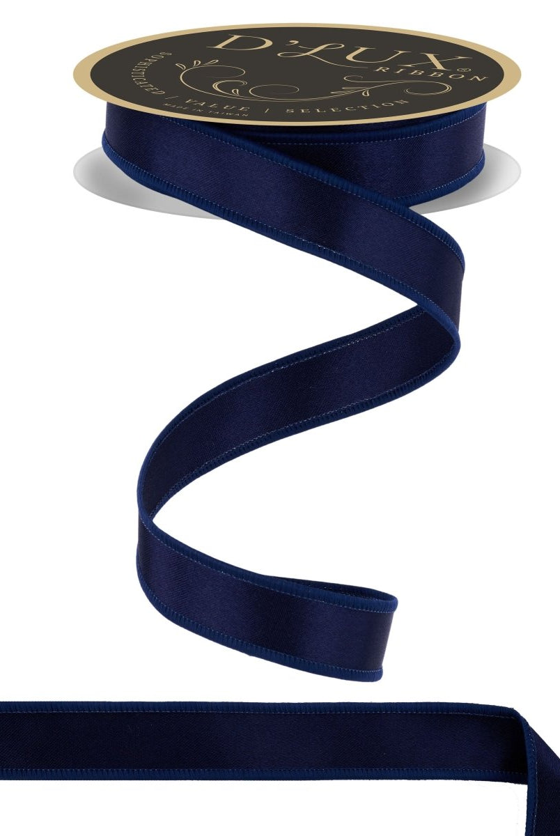 Shop For 7/8in Satin Fused Ribbon: Navy Blue (10 Yards)
