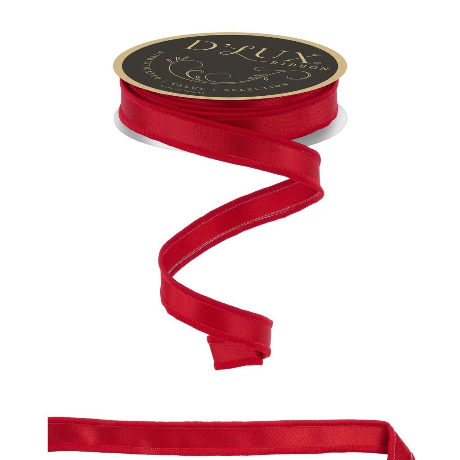 7/8in Satin Fused Ribbon: Red (10 Yards)