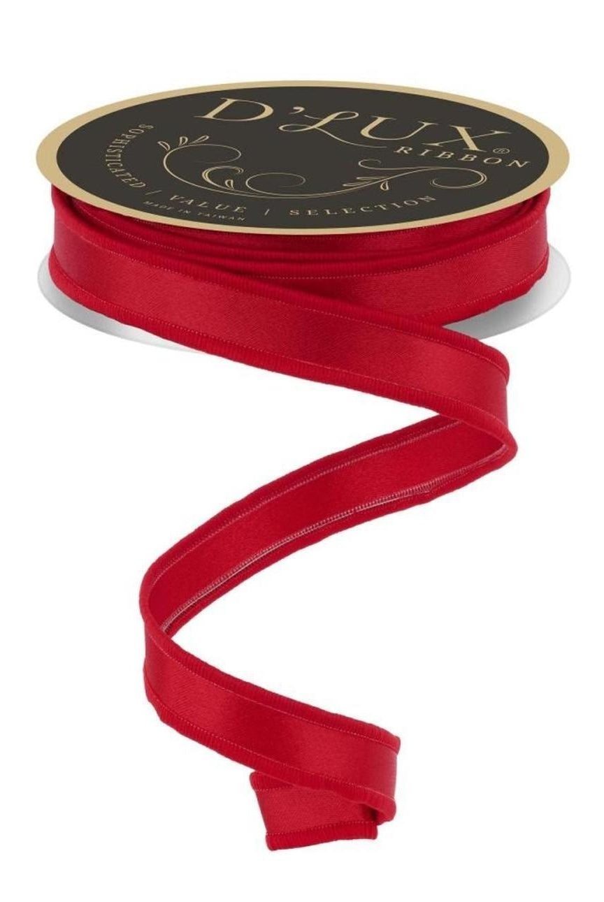 7/8in Satin Fused Ribbon: Red (10 Yards)