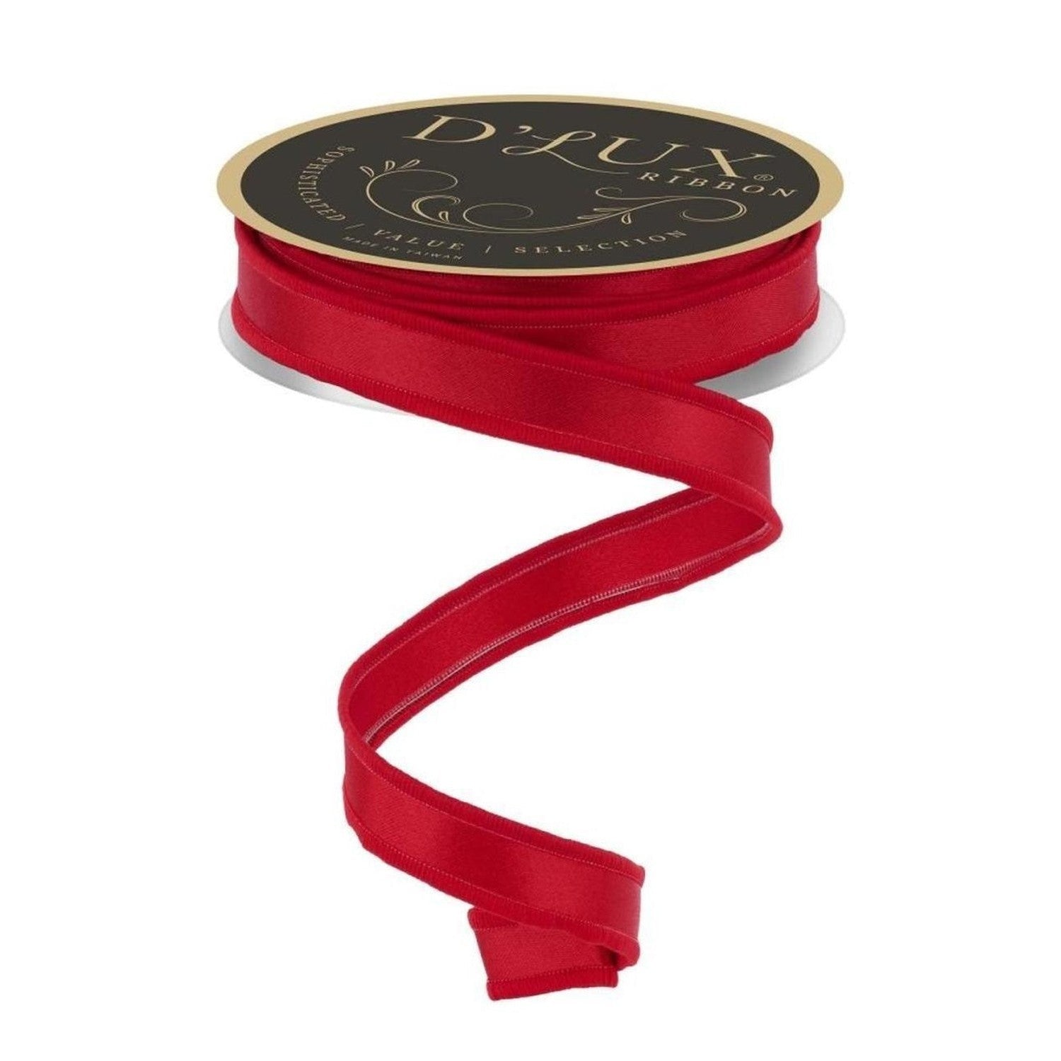 7/8in Satin Fused Ribbon: Red (10 Yards)