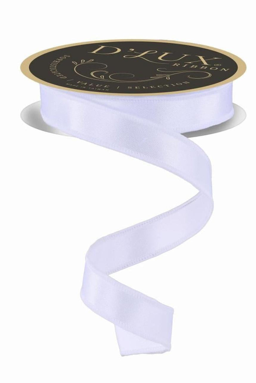 7/8in Satin Fused Ribbon: White (10 Yards)