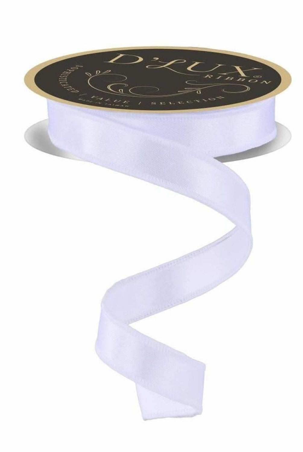 7/8in Satin Fused Ribbon: White (10 Yards)