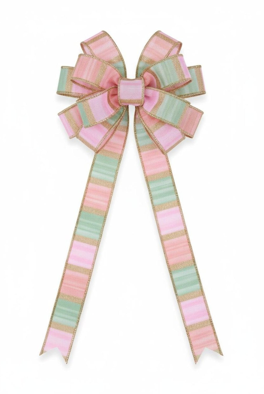 Shop For 7/8in Watercolor Stripes Ribbon: Sage/Pink (10 Yards)