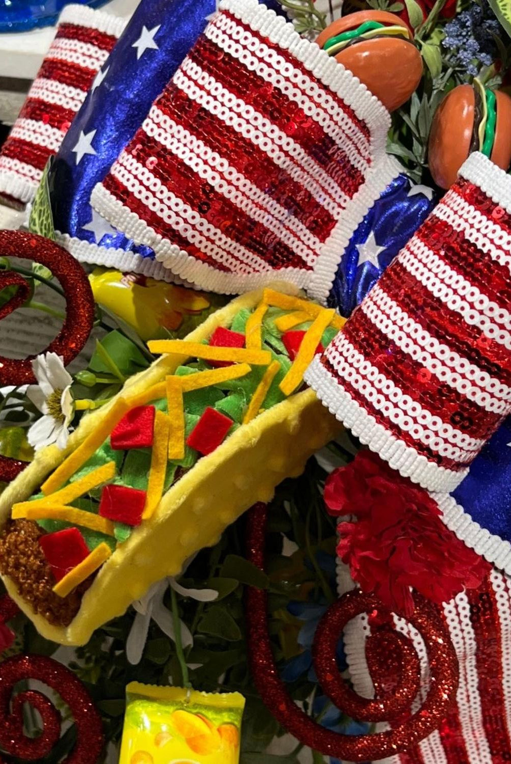 7in Plush Taco Wreath Accent