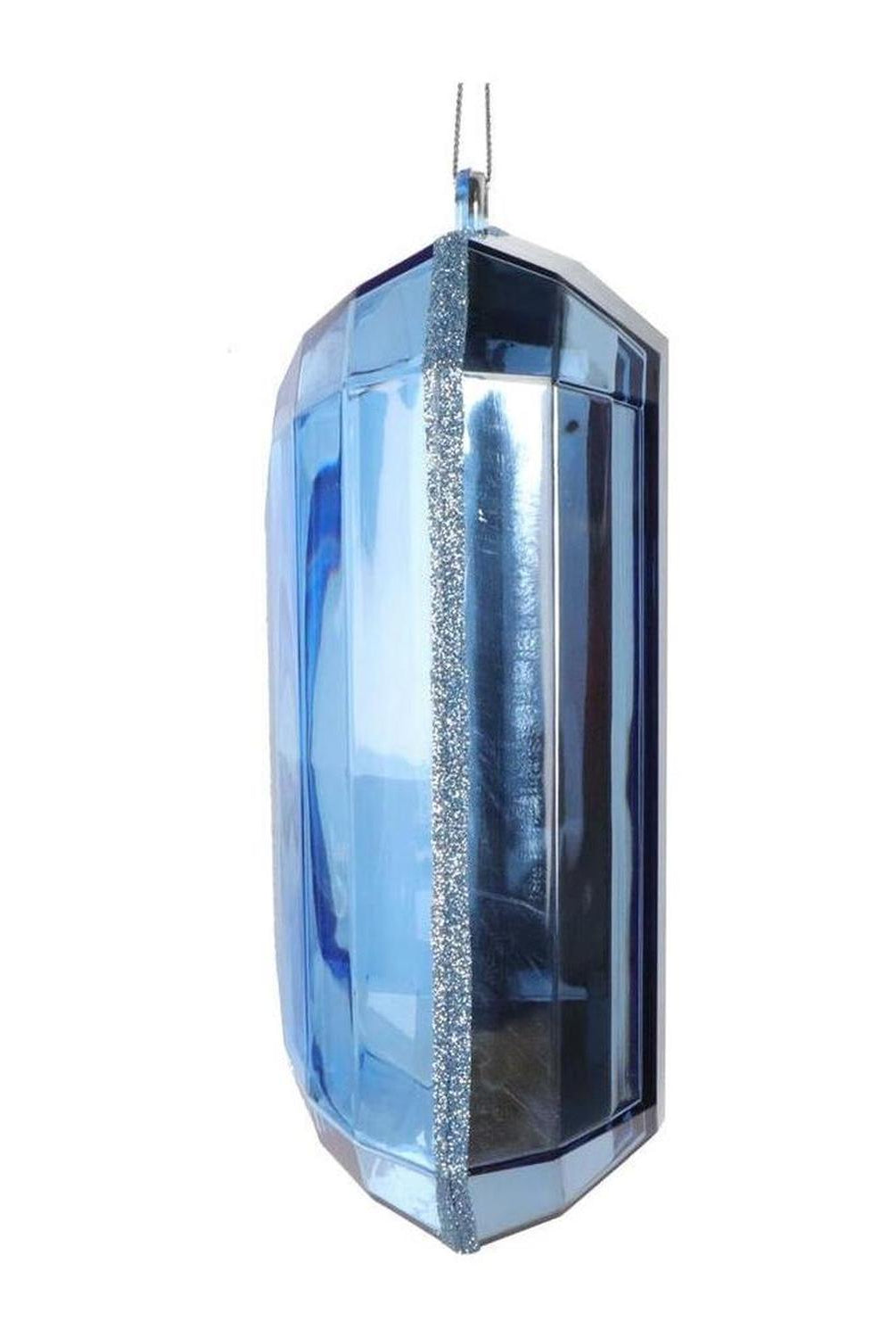 8" Acrylic Rectangle Jewel Ornament: Baby Blue (Set of 2)