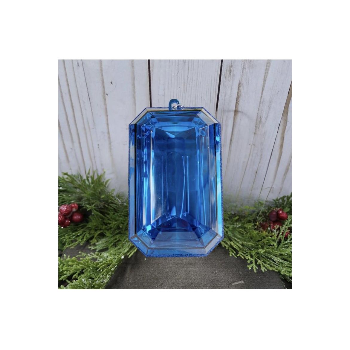 Shop For 8" Acrylic Rectangle Jewel Ornament: Blue (Set of 2)