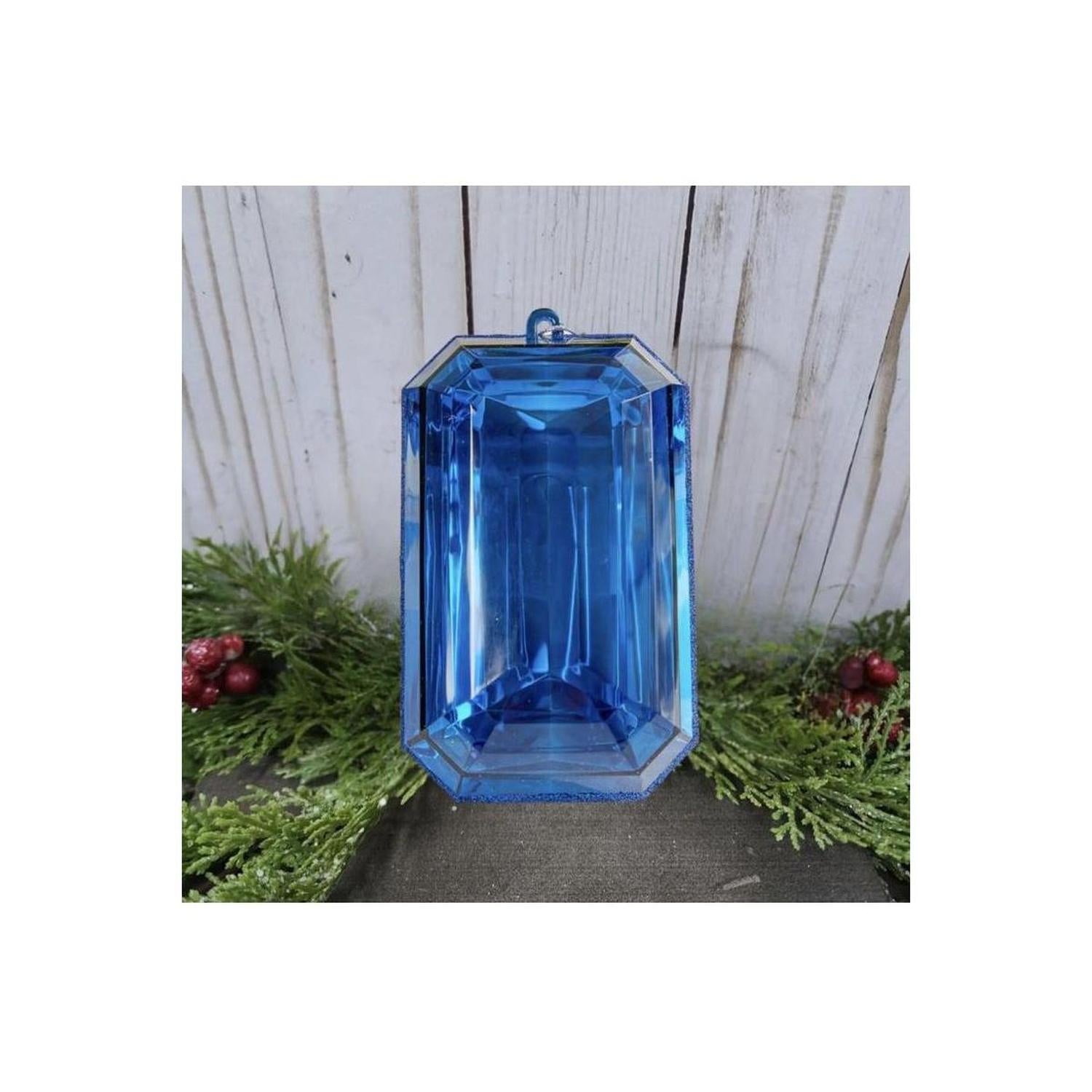 Shop For 8" Acrylic Rectangle Jewel Ornament: Blue (Set of 2)