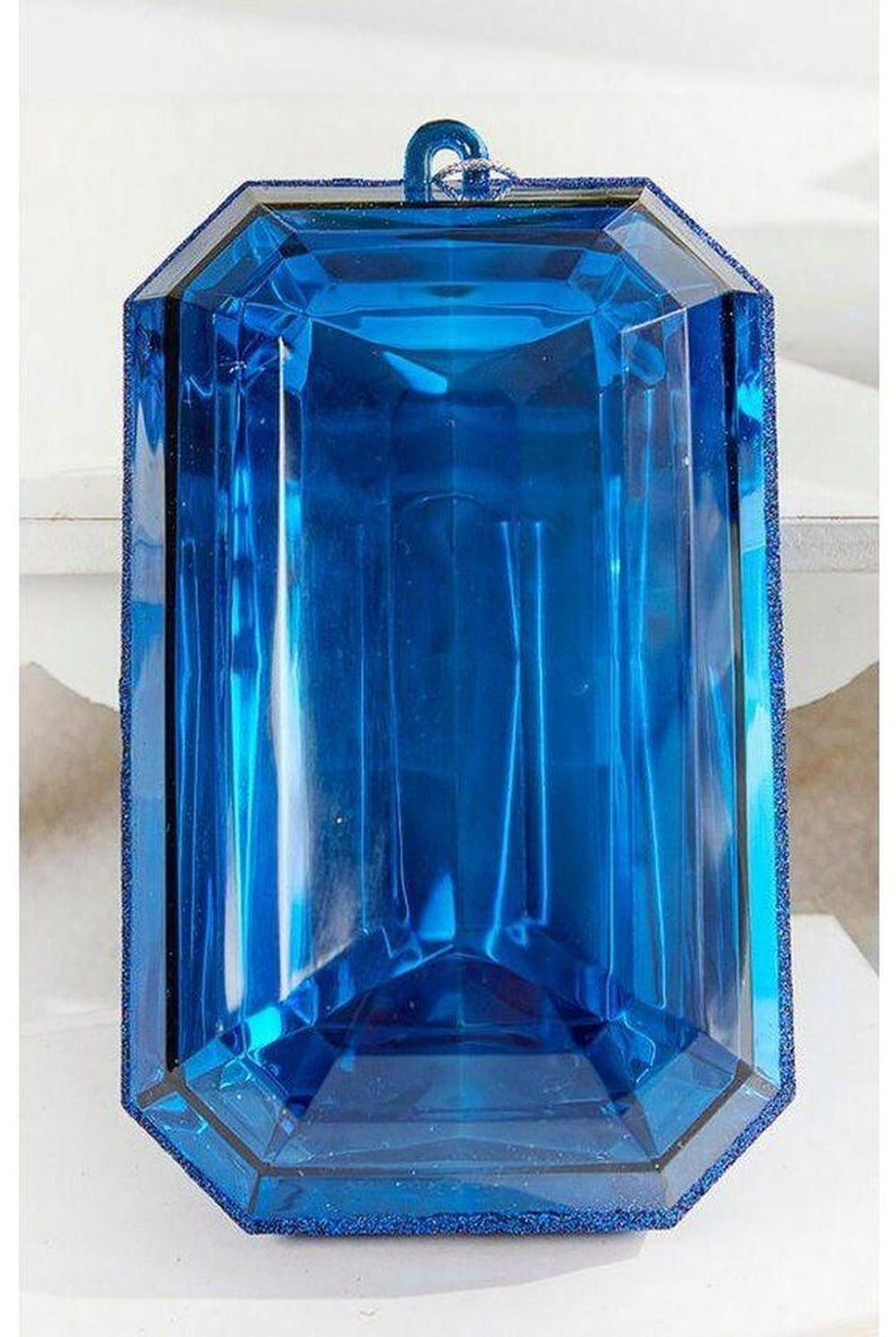 Shop For 8" Acrylic Rectangle Jewel Ornament: Blue (Set of 2)