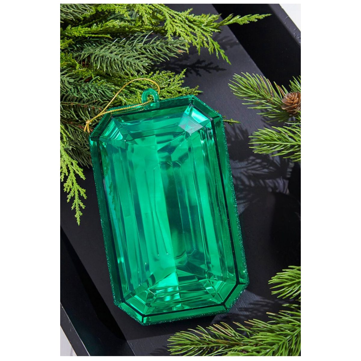 Shop For 8" Acrylic Rectangle Jewel Ornament: Emerald Green at Michelle's aDOORable Creations