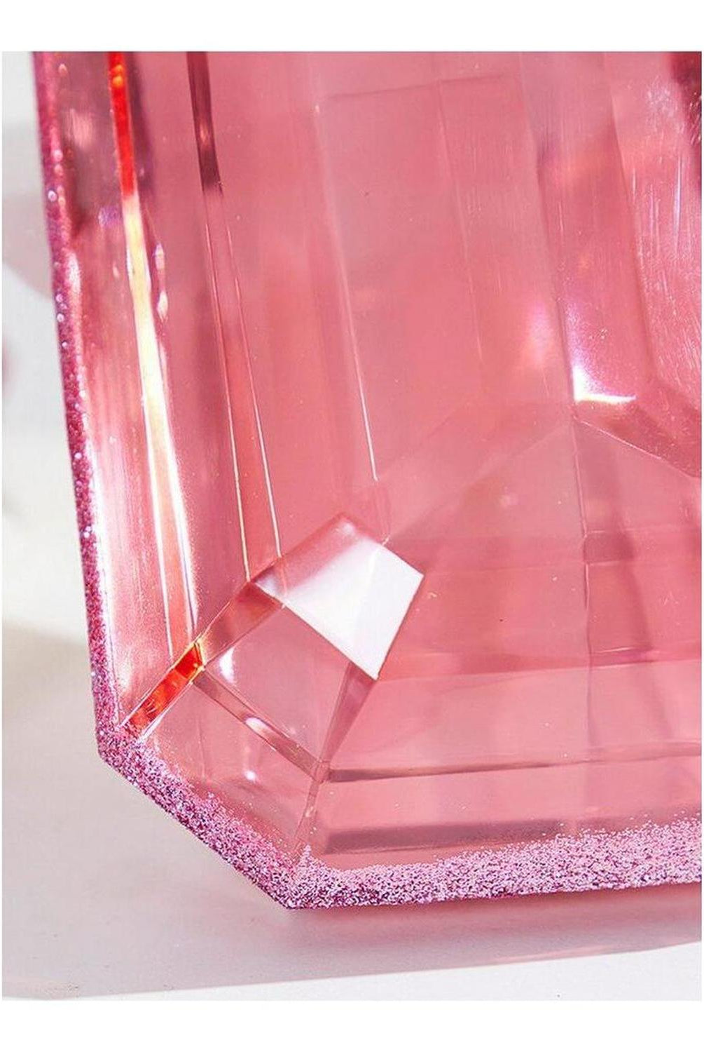 8" Acrylic Rectangle Jewel Ornament: Light Pink