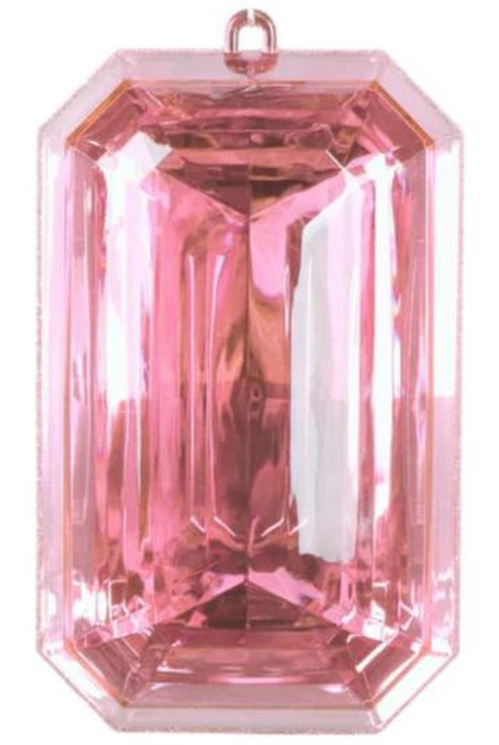 8" Acrylic Rectangle Jewel Ornament: Light Pink